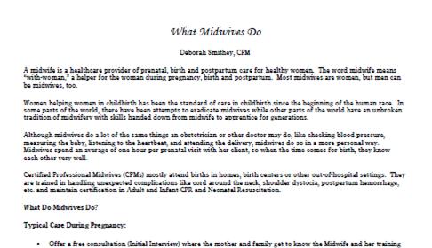 what midwives do